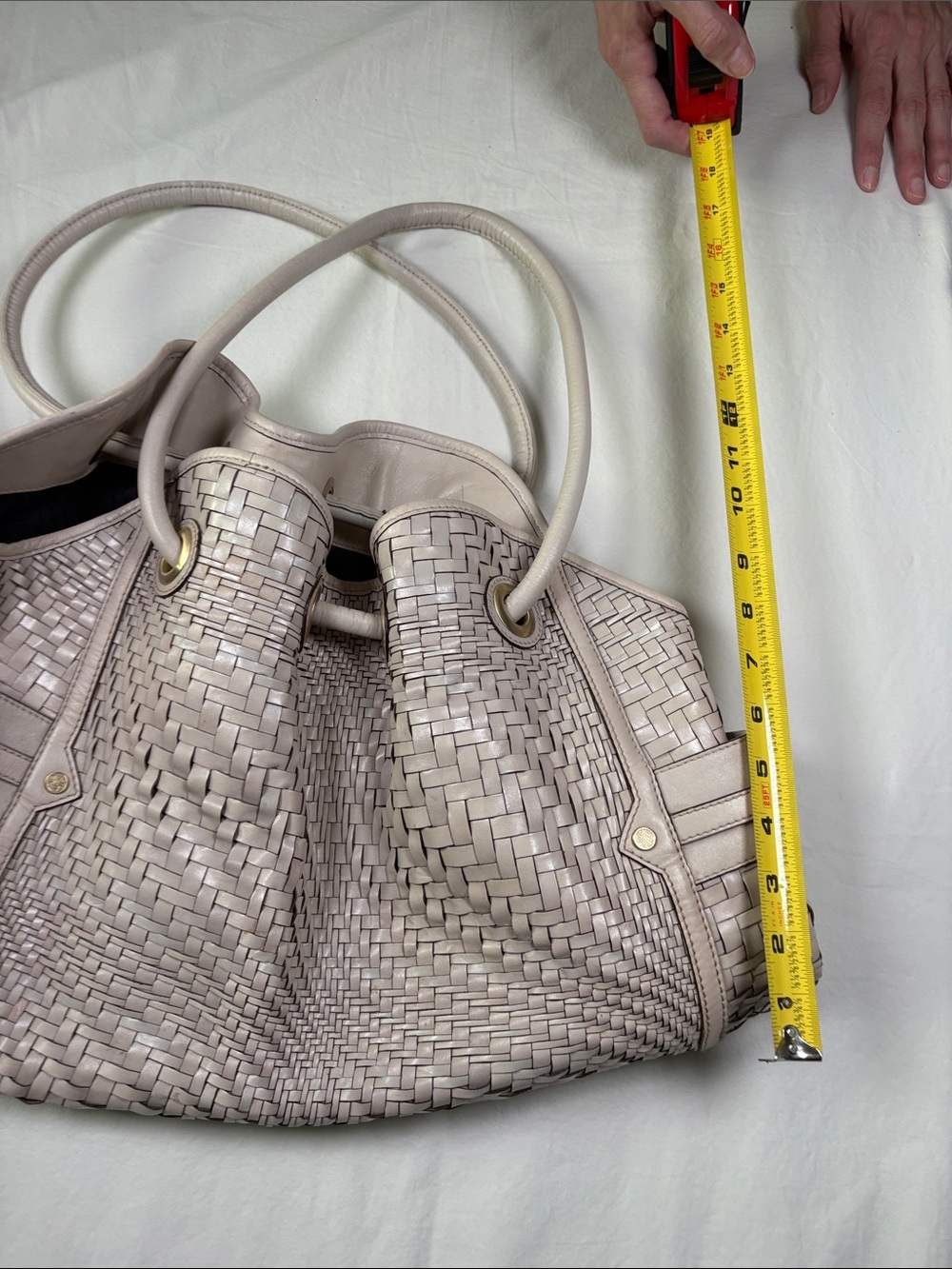 Cole Haan Woven Shoulder Bag in Pale Pink with Gold-Tone Hardware - Picture 6 of 6